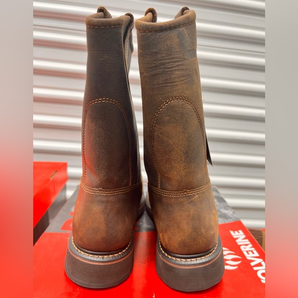 Wolverine Work Boots Brek Wellington Steel Toe Waterproof Slip Resistant Wide - Picture 5 of 10